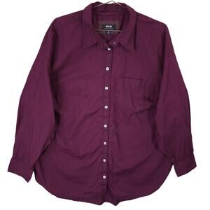 Anthropologie Maeve The Bennet Shirt Womens 1X Purple Oversized Button Up Top